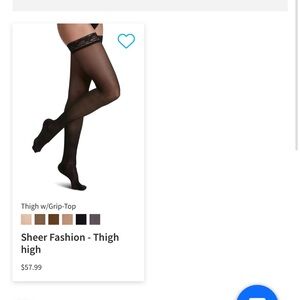 Compression/Support - Sheer Fashion Black Thigh High Stockings